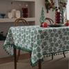 1PC Tablecloth Christmas Red Bronzing Fir Tree Print Festive Dining Table Cloth Cover Coffee Table Rectangle Home Textile