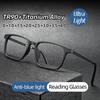 Сверхлегкие деловые очки для чтения из титанового сплава для мужчин, анти-синий свет, пресбиопия, высококачественные очки с диоптриями