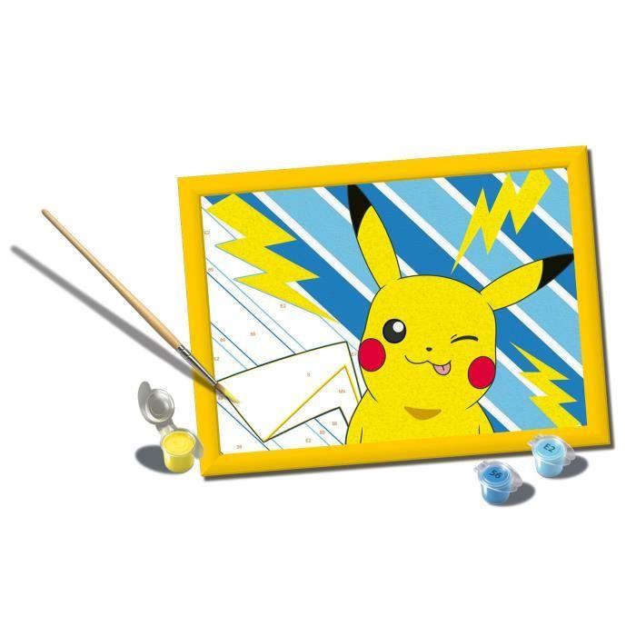 CreArt Kids 18x24cm Pikachu Éclair, Kit de peinture par numéros Numéro d'Art, Dès 7 ans, 25905, Ravensburger