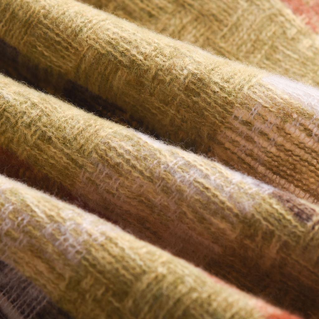 Autumn and Winter Niche High-end Scarf Trendy Fashion Couple Color Matching Plaid with Imitation Cashmere Warm Shawl