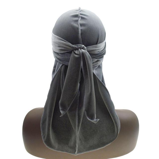 Превосходные бархатные дюраги для мужчин, дюраг с длинными завязками, шапочка для волн, роскошный хайпбист, мужской эластичный ду-раг, повязка на голову, хип-хоп бандана