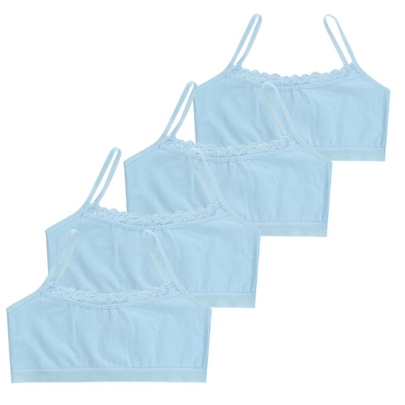 4 шт. бюстгальтер для тренировок для девочек детское нижнее белье из хлопка для девочек жилет укороченный топ 8-14 лет