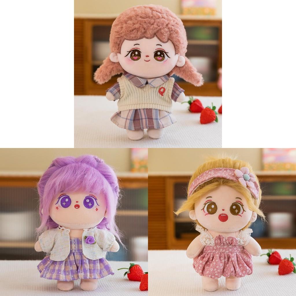 Cute 25cm Dress Up Cotton Dolls Plush Toy Stuffed Doll Kids Gift Decoration