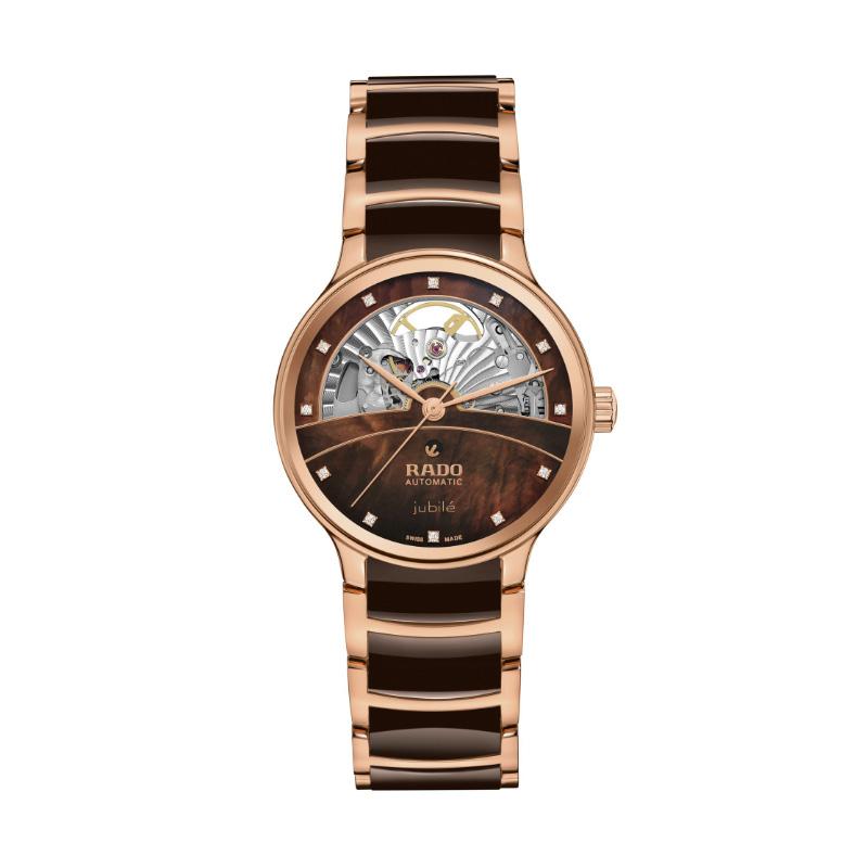 RADO Серия Crystal Радар Автоматический Механический Механизм Водонепроницаемость 50 метров 35 мм Коричневый Циферблат Корпус из Нержавеющей Стали Ремешок из Нержавеющей Стали R30029902