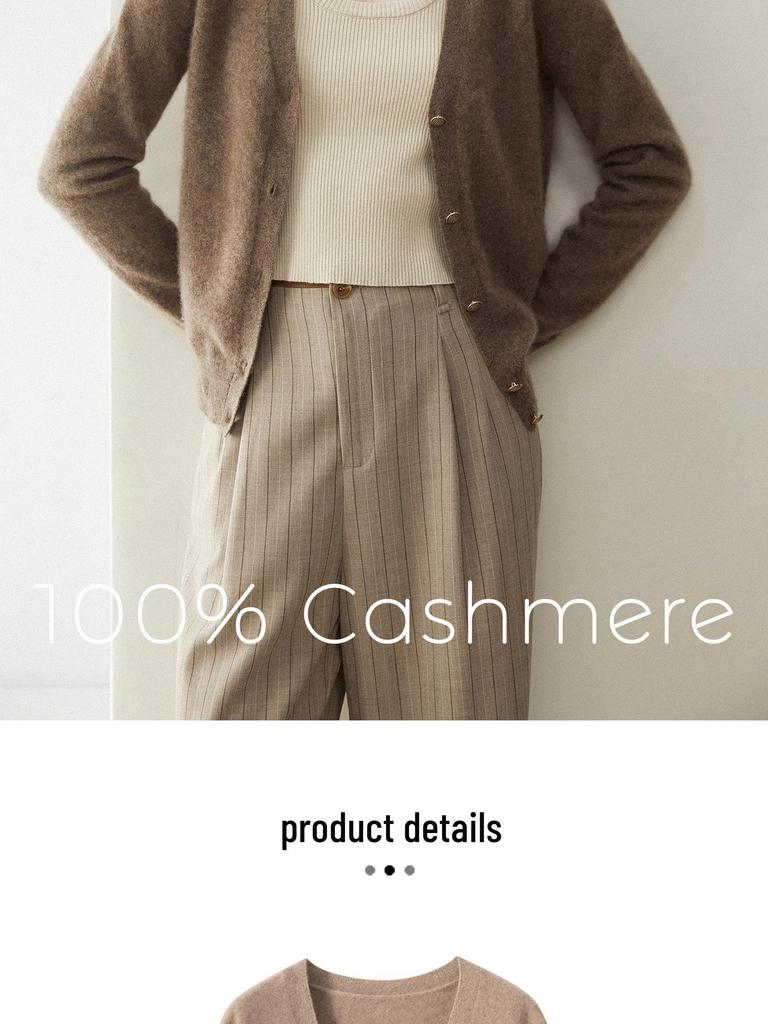 **2026 Le Kasha 100% Pure Cashmere Women's V-neck Sweater Cardigan for Autumn-Winter**