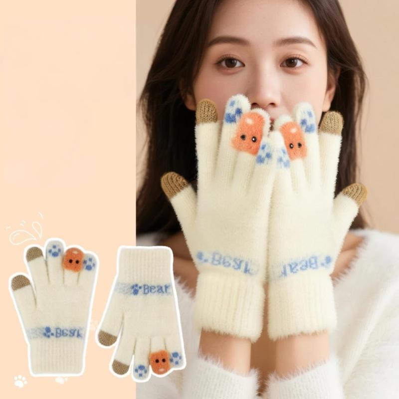 Теплые перчатки для осени и зимы с добавлением флиса и утолщением, а также теплые перчатки для велоспорта на открытом воздухе