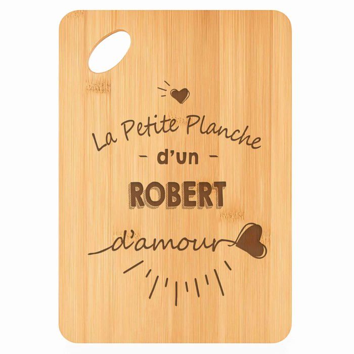 Planche à découper / Plateau apéro - PLANETEE - Robert d'amour - Bambou naturel - 30x20x1 cm - Trou 24 mm