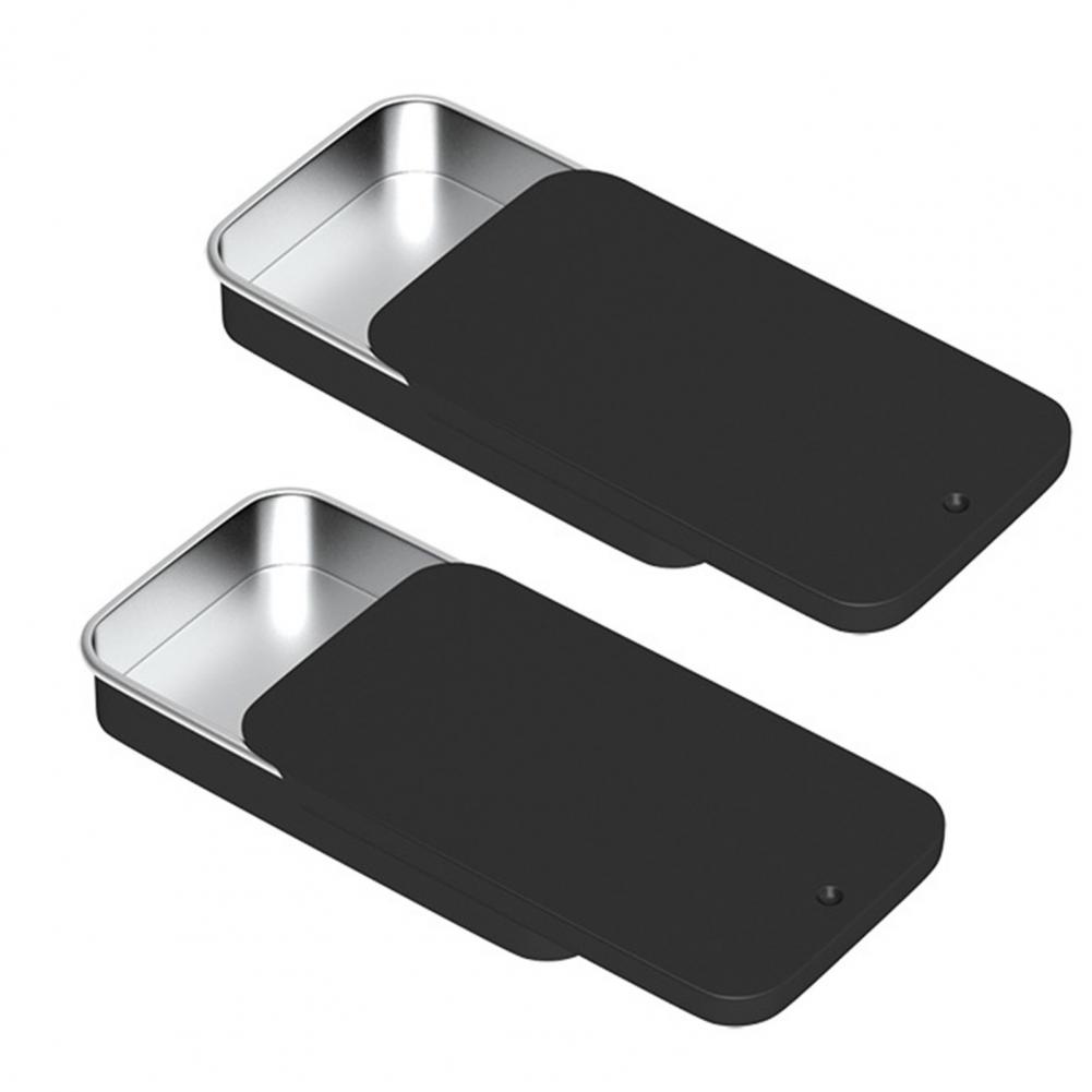 2Pcs Metal Rectangular Empty Mini Tin Box Rust-proof Storage Organizer Mini Tin Box Tinplate Push Candy Pill Cases with Push Lid