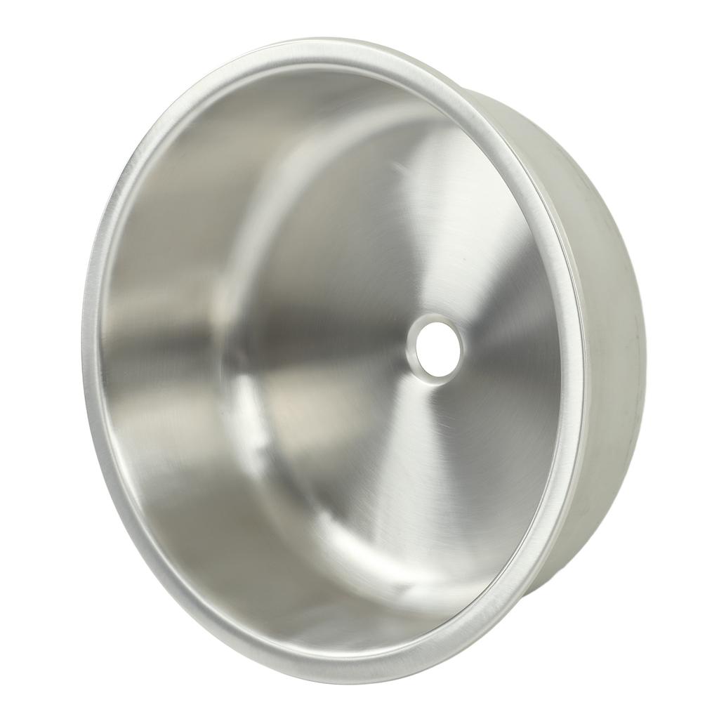 RV Round Sink Wash Basin 304 Stainless Steel 400x400x160mm Rust Resistant Large Capacity for Yacht Motorhome