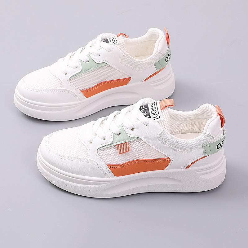 Женские кроссовки для отдыха, женские теннисные туфли, женские кроссовки на платформе со шнуровкой, женские дышащие сетчатые плоские спортивные туфли, маленькие белые туфли