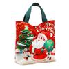 Christmas Canvas Tote Bag Reusable Grocery Shopping Bag Winter Holiday Gift Goodie Bag for Gifts Wrapping Storage