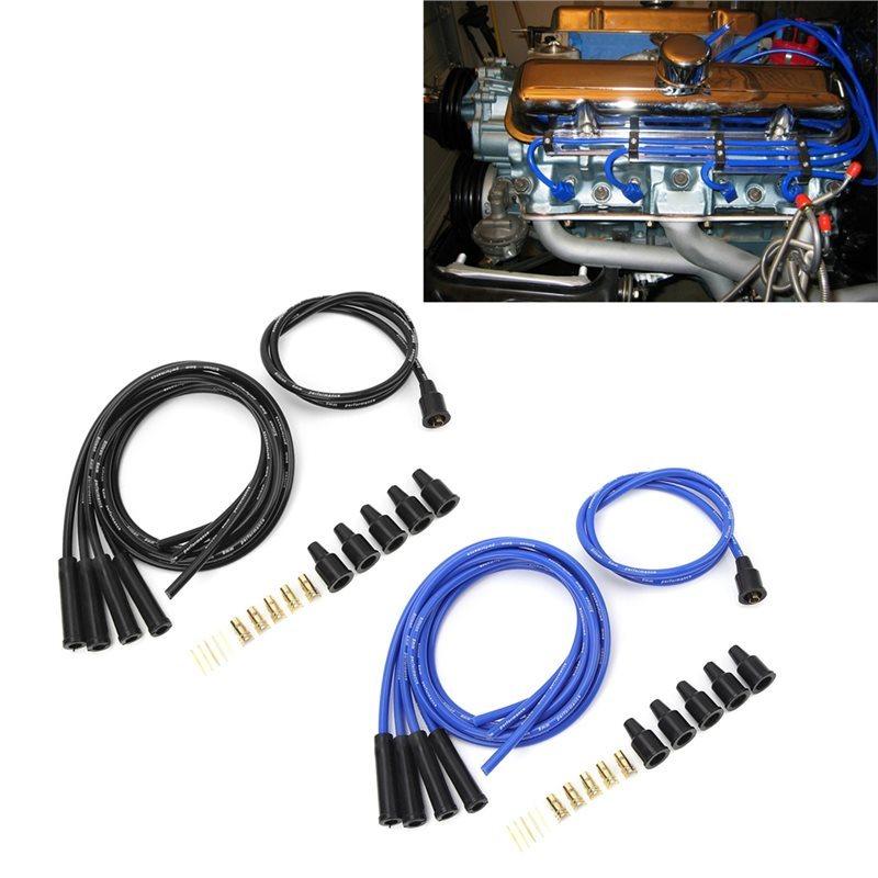 Spark Plug Wire 1 Meter Length 8Mm Ignition Wire Set For 4 Cylinder Classic Car Vehicles