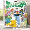 Kawaii Pokemon Pikachu Cartoon Flannel Blanket,Ultra Soft Warm Plush Throw for Home Bedroom Bed Sofa Cover Office Camping gift