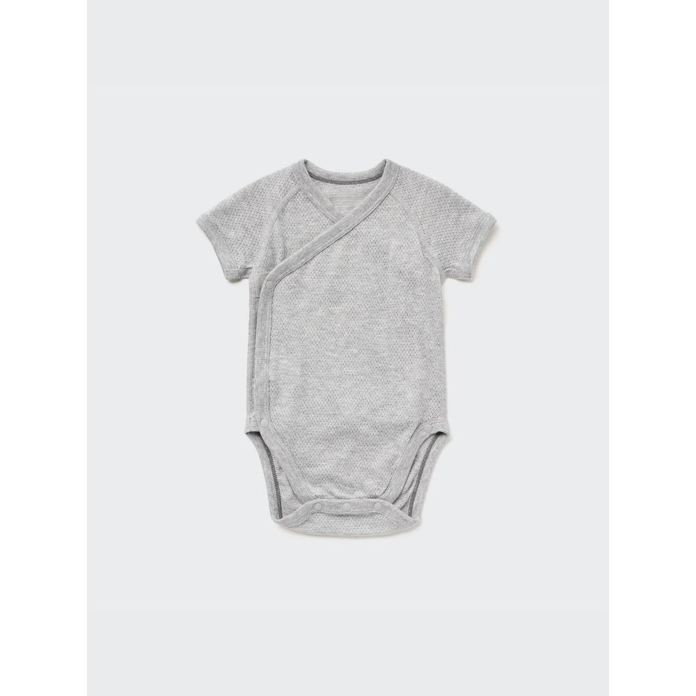 Uniqlo Bn Cotton Mesh Inner Bodysuit Short Sleeve 1p Plain 60cm
