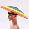 Customizable Rainbow Watermelon Umbrella Hat with Headband and Elastic Band for Outdoor Activities