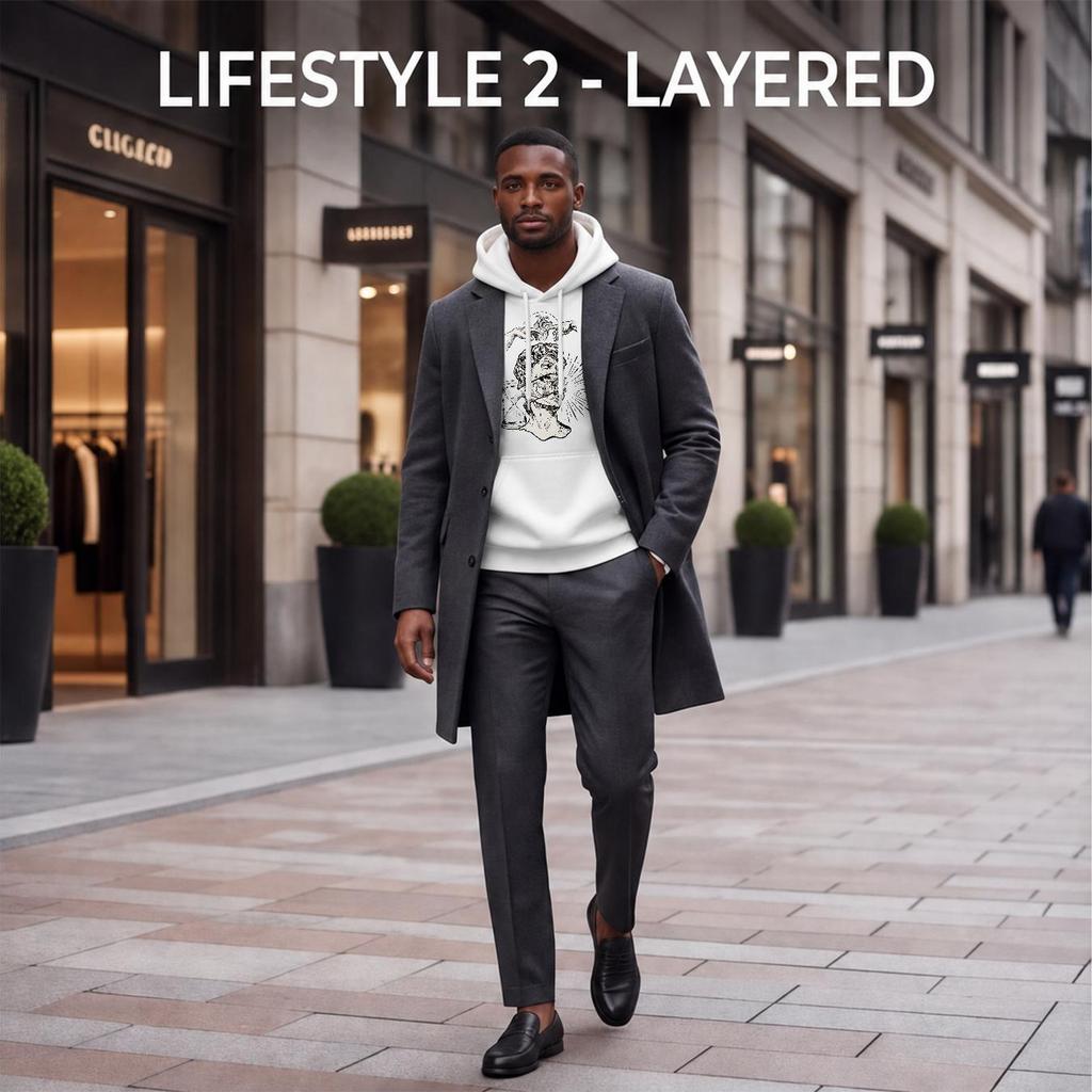 Men's Minimalist Cotton Blend Hoodie - Soft & Comfortable, Casual, Versatile, Trendy Everyday Wear, Ideal for Halloween