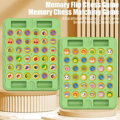 1 набор для детской игры в шахматы Memory Flip, 2 игрока, шахматы с животными и фруктами, настольная игра для тренировки внимания, развивающая игрушка для развития памяти у малышей