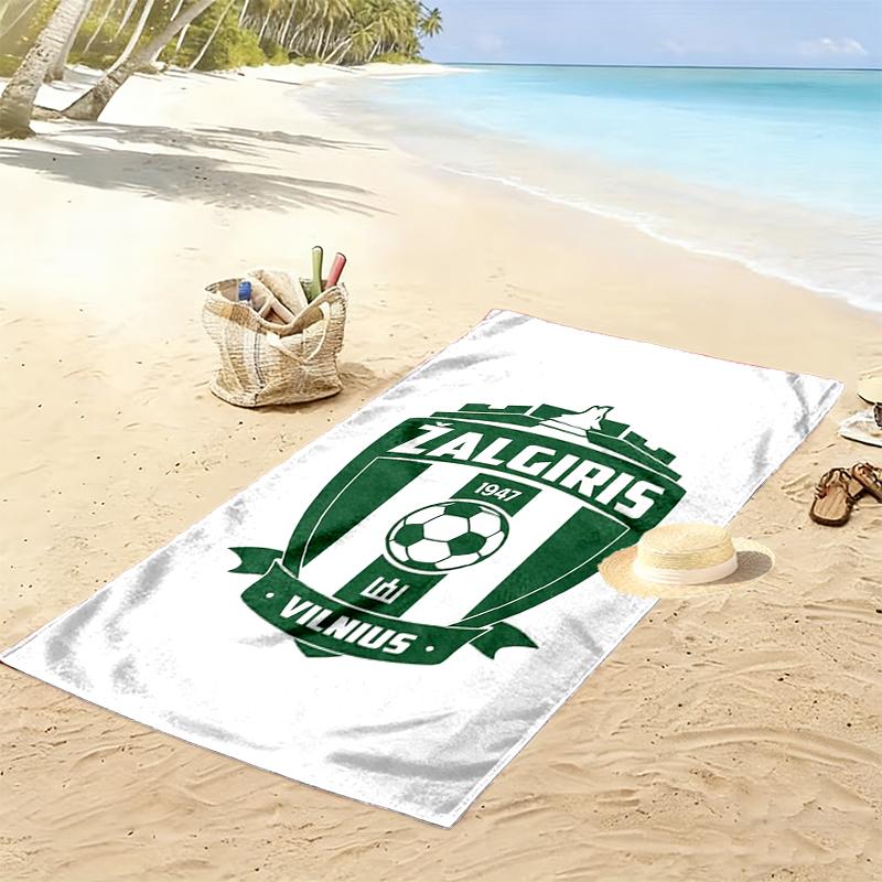 Fk Zalgiris Принт Пляжное полотенце Большое Мягкое Быстросохнущее Полотенце Для Пляжа Кемпинга Плавания