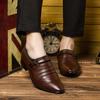 Classic Men Dress Shoes Slip On PU Leather Shoes for Men Plus Size Point Toe Business Casual Men Formal Shoes for Wedding