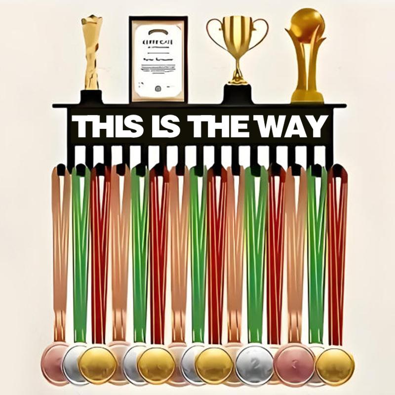 Medal Display Rack With 15 Hooks Wall-Mounted Trophy Stand Key Hooks Suitable For Medals, Ribbons, And Decorations, Room Decor