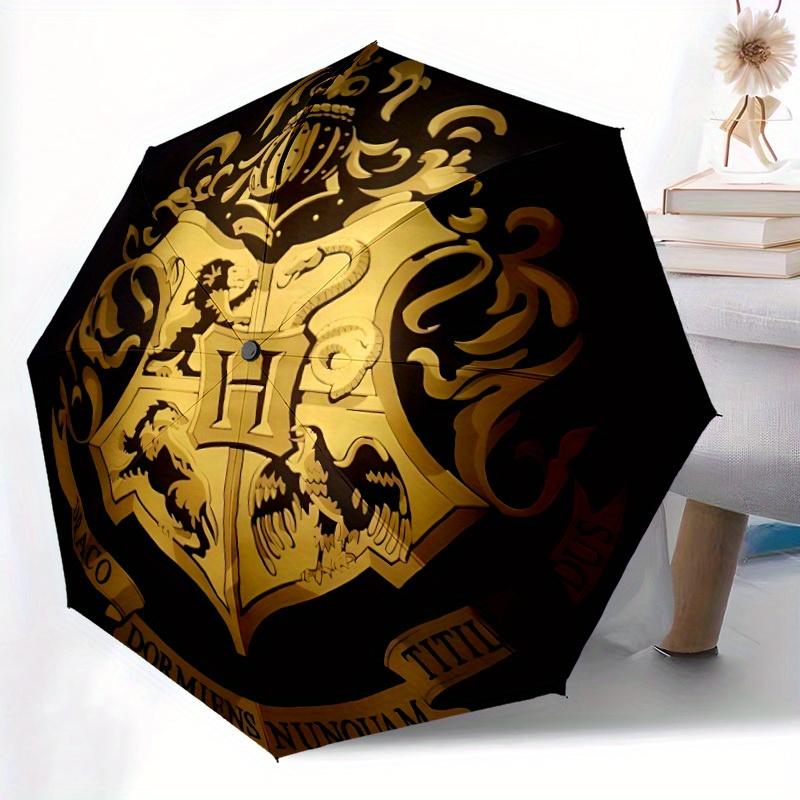 1pc Hogwarts Crest Automatic Open/close, Portable Folding Umbrella for Women & Men,Compact Parasol,, Durable Frame yy250809198