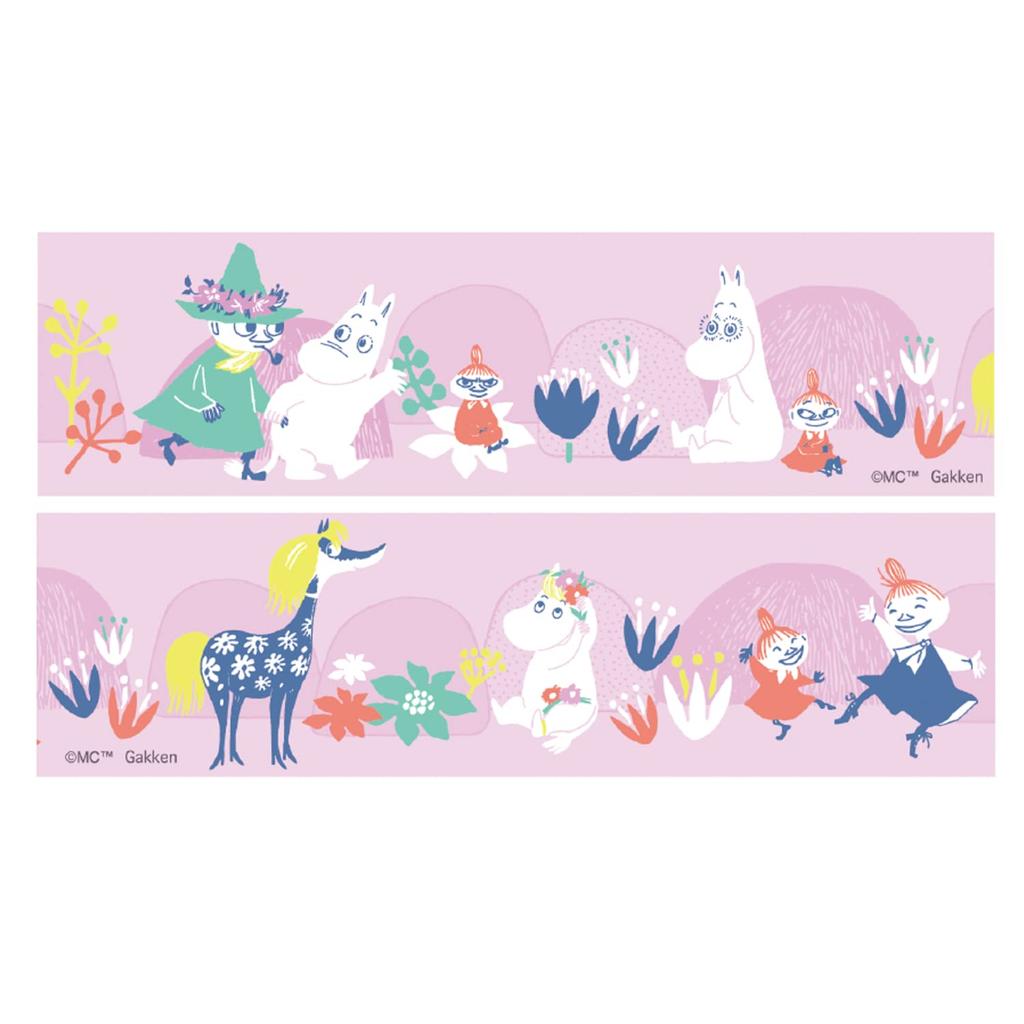 Gakken Staful Moomin Маскирующая лента 30 мм M05052, Прозрачная, Широкая, Фиолетовая,