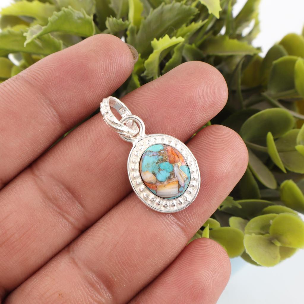 Украшения из самоцвета Спини Ойстер, Подвеска из 925 пробы стерлингового серебра, Подвеска из серебра ручной работы Спини Ойстер для свадебного подарка