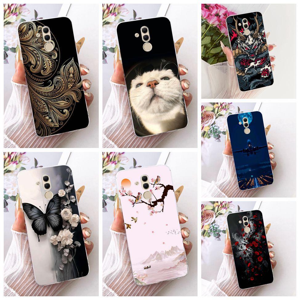 For Huawei Mate 20 Lite Case Cover Transparent Cute Fashion Butterfly Funny Painted Casing For Huawei SNE-AL00 SNE-LX1