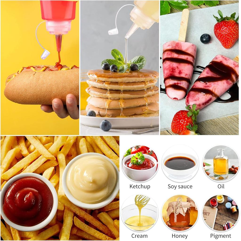 Plastic Condiment Squeeze Bottles Ketchup Mustard Salad BBQ Olive Oil Dispenser Seasoning Sauces Bottles Kitchen Tools 240/480ml