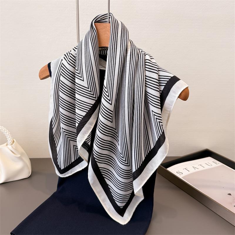 Горошек Стиль Елочка Узор Хлопок И Лен Маленький Квадратный Шарф Шелковый Шарф Имитация Бархата Головной Платок Шаль Шарф для Защиты от Солнца Женский Шарф