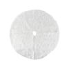 Christmas Tree Skirt, White Faux Fur Plush Mat with Gold Snowflake, Xmas Tree Base Apron, Navidad Noel Home New Year Decor