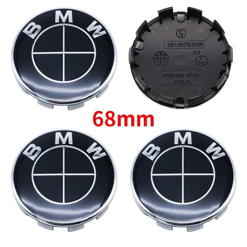 MLKQ6 All Black 82mm 74mm Car Front Rear Logo 68mm Wheel Hub Center Cover Steering Wheel Center Stickers For BMW E90 E87 F20 E46 F30
