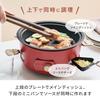 recolte Party Cooker Tabletop Cooker Hot Plate Fondue Pot Takoyaki Popcorn Steamed Dishes Card Recipe Included Red RRF-3
