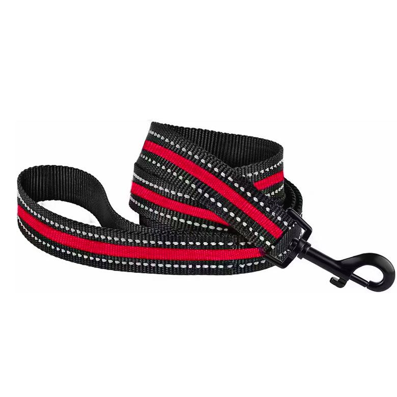 Classic Pet Leash Nylon Webbing Dog Leash Night Reflective Explosion-proof Dog Leashes for Medium and Large Dogs and Cats Outdoor Travel