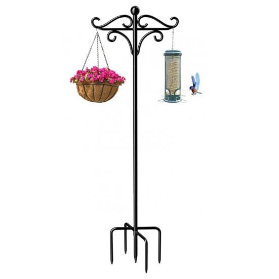 Patio Stand Stable 5 Prong Base Heavy Duty Anti-rust Outdoor Garden Bird Feeder Hook Holder Flower
