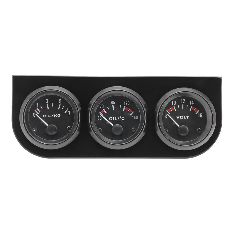 52MM 3in1 Meter Water Temperature Gauge Volt Meter Oil Pressure Gauge Kit with Water Temp Sensor 10mm Triple Meter Voltmeter