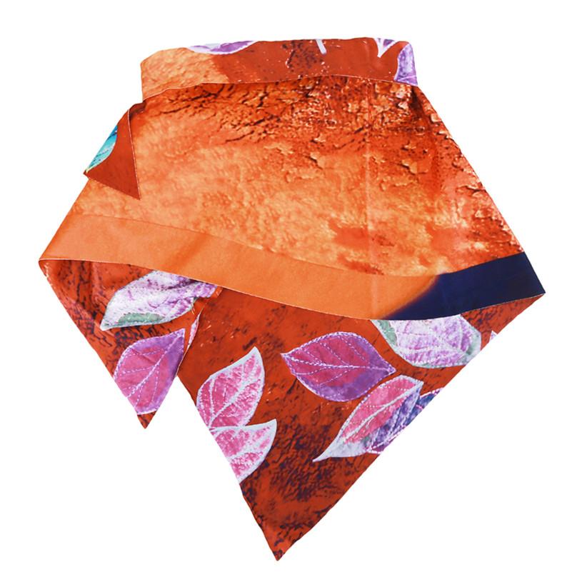 Exquisite Women's Halloween Printed Leaf Scarf Fashion Warm Bib Winter Diagonal Scarf