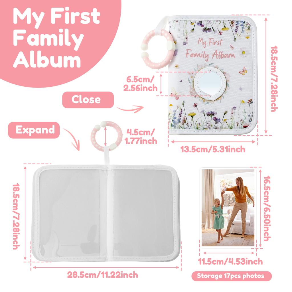 Super Soft Baby Commemorative Handbook with Hook Can Hold 17 Photos to Record Baby's Growth Photo Commemoration