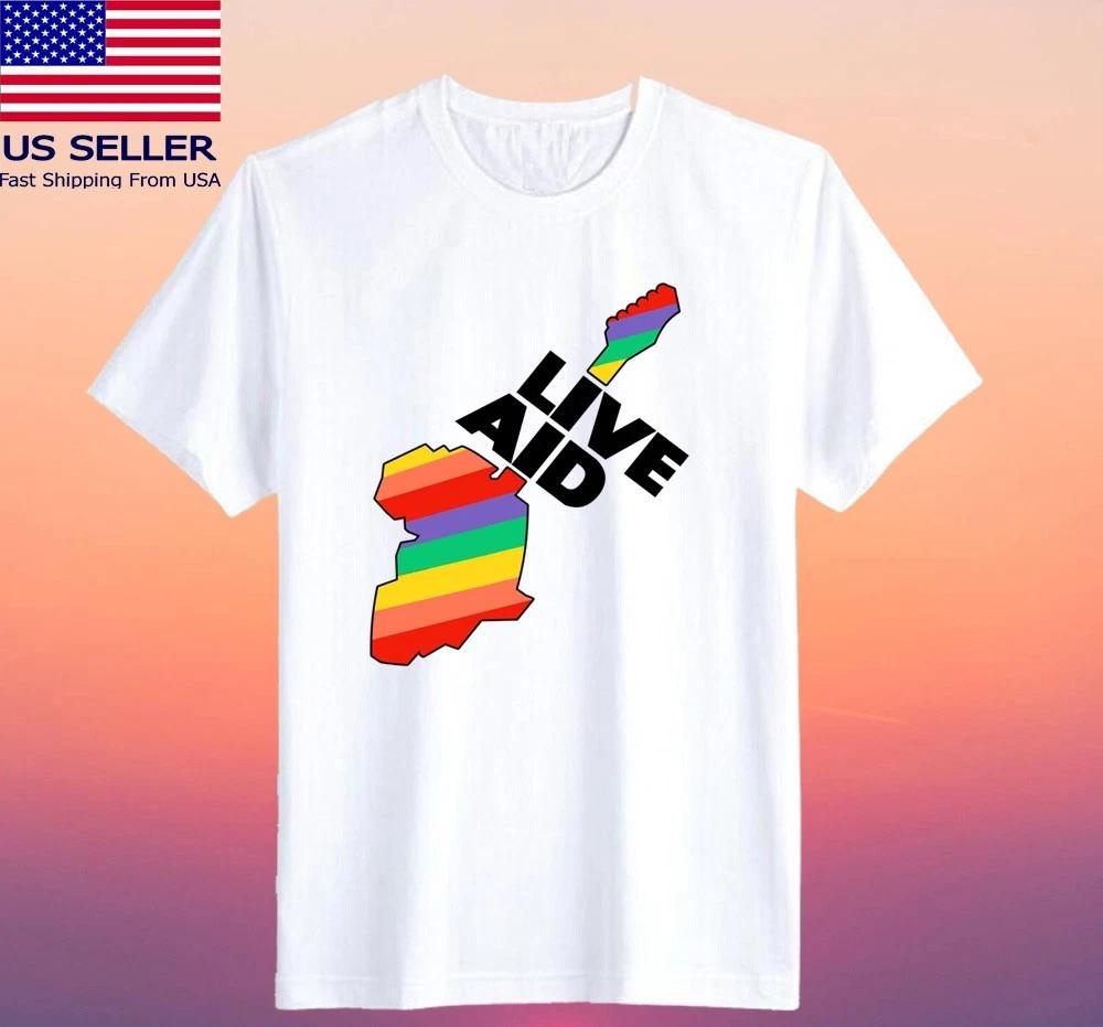 Live Aid Africa 1985 Мужская Белая Размер S-5XL