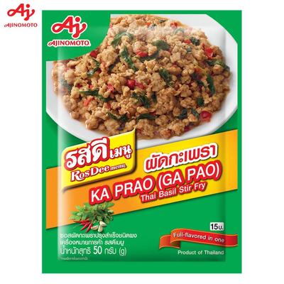 Меню Ajinomoto RosDee, Тайское жаркое с базиликом (Ка Прао), Насыщенный вкус в одном, 50 г 1 шт/3 шт/10 шт - Тайский