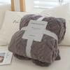 Luxurious Thick Taffeta Throw Blanket - Solid Color, All-Season Comfort with Modern Geometric Design, Perfect for Bed or Sofa