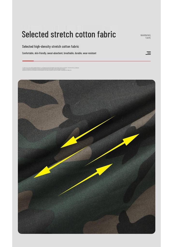 Men's Lightweight Elastic Cotton Camouflage Pants for Outdoor Sports and Fitness