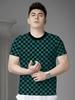 European Goods 2025 Summer New Men's Plaid Printed Short-Sleeved T-Shirt Trendy Brand Casual Round-Neck Top Half-Sleeved T-Shirt