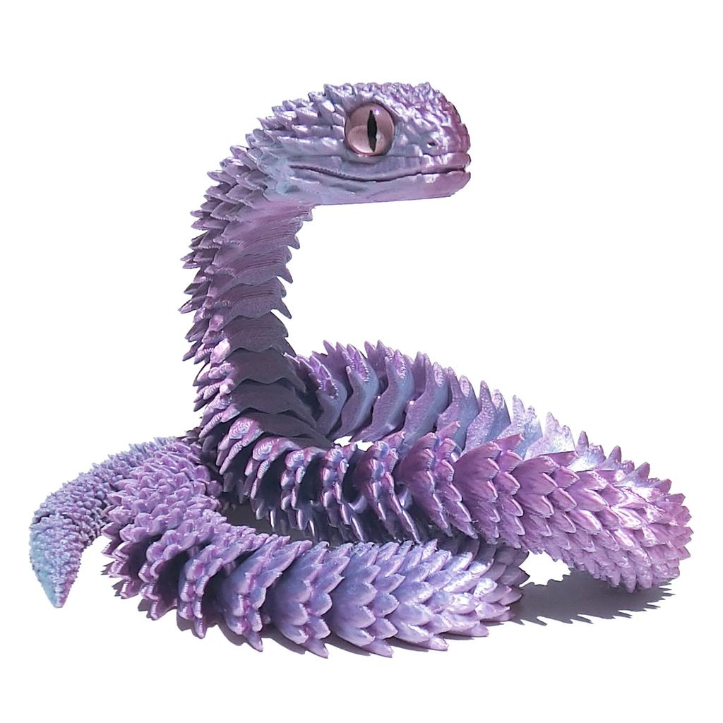 60Cm 3D Printed Snake Rotatable Joints Snake Figurines Creative Home Office Desktop Crafts Ornament New Year Crafts Gift
