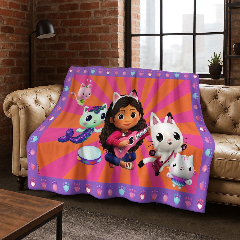 2026 New Cartoon Gabbys Dollhouse Girl Gift Flannel Blanket,Warm and Cozy Soft Throw Blanket for Home Bedroom Bed Sofa Cover Kid