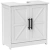 Under-sink Cabinet, Bathroom Cabinet with 2 Magnetic Barn-style Doors and Shelves, 60 x 30 x 60 cm, White