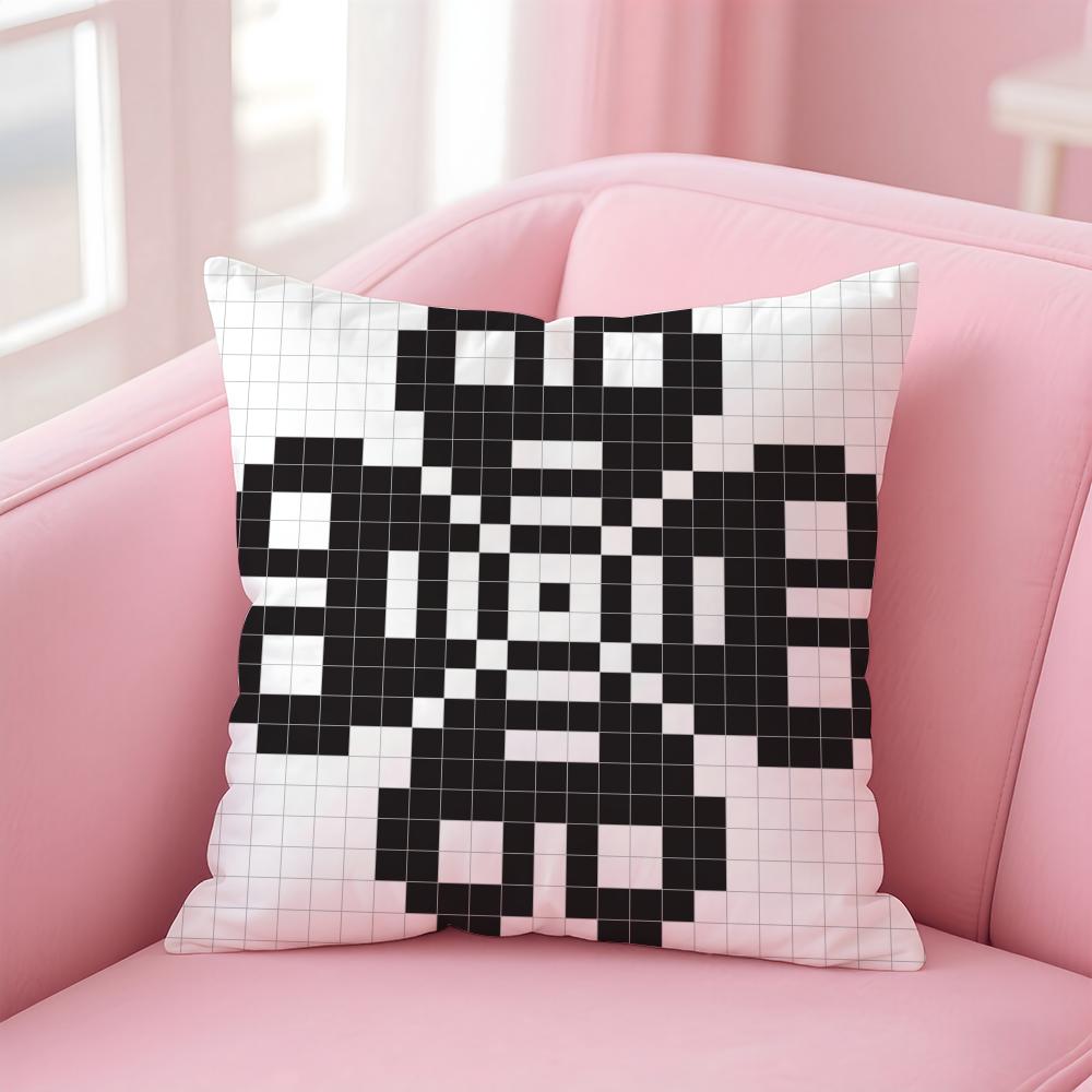 Pixel art print texture Cushion Cover Pillow Case Soft Friendly Fabric  Concealed Zipper