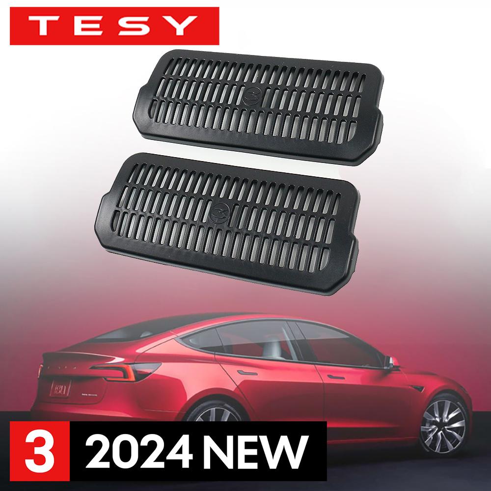 2 шт. для Tesla Model 3 Highland 2024 Защитная крышка вентиляционного отверстия Под сиденьем Пылезащитные модифицированные детали Модель 3 Аксессуары для интерьера