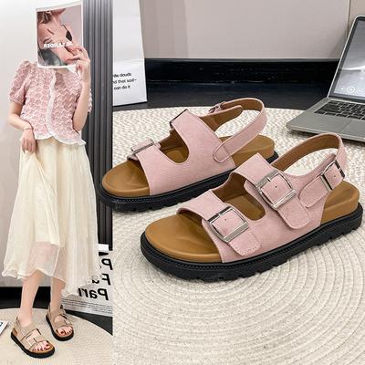 Модные весенне-летние женские мягкие деревянные шлепанцы, цельнолитые шлепанцы-вьетнамки, трендовые пляжные сандалии в корейском стиле с двойным кольцом