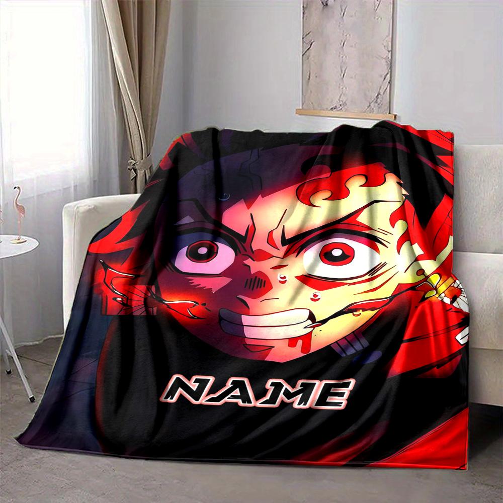 Custom 1pc Name Fiery Storm Blanket, Soft And Comfortable Blanket, Casual Warm, Camping Travel Blanket, Birthday Gift Q91226
